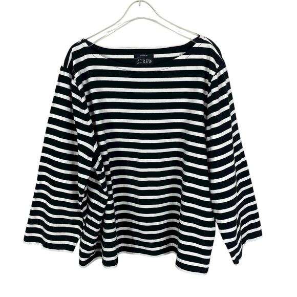 J.Crew Classic Mariner Cloth Boatneck Striped T-Shirt Women's Sz 2X Classic Fit - Picture 1 of 8
